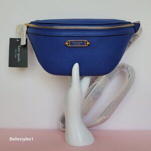 KATE SPADE Belt Bag Gramercy Medium Pebbled Leather – Blueberry color ⭐